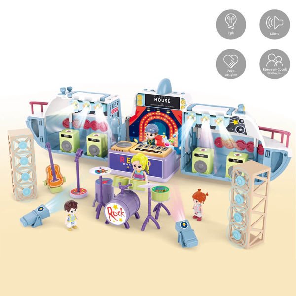 Sesli Aksesuarlı Açılıp Katlanabilir Oyuncak Parti Teknesi GB0512