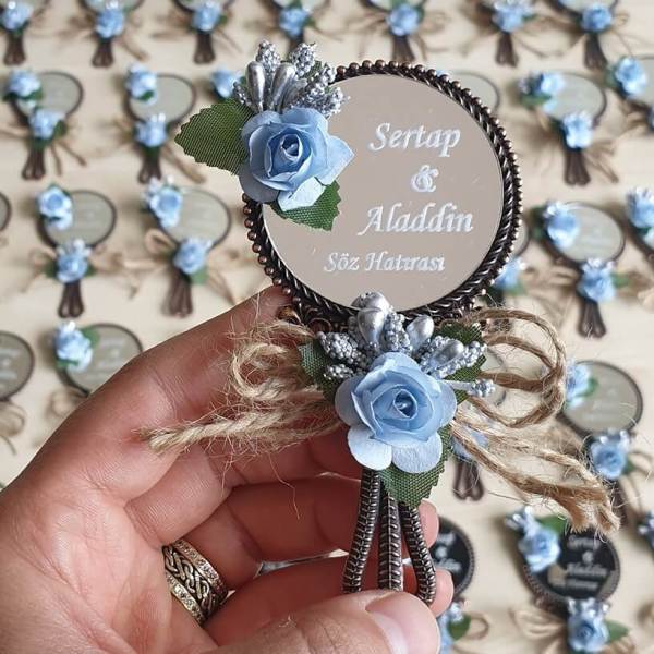 Nikah Şekeri Hediyeliği Metal Ayna Magnet Nks-01