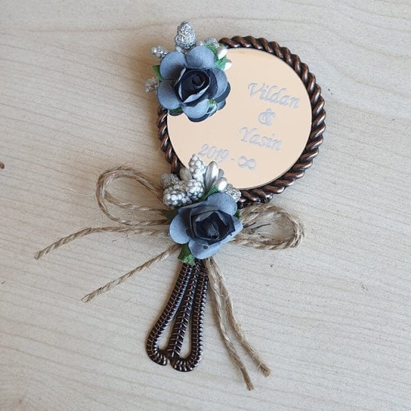Nikah Şekeri Hediyeliği Metal Ayna Magnet Nks-01