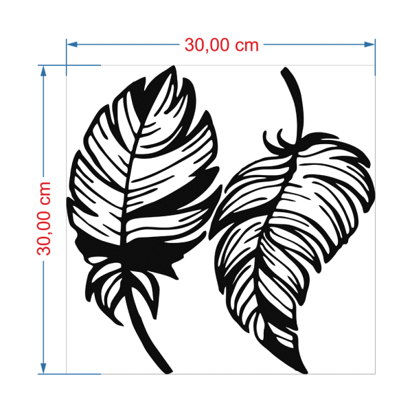 Dekoratif Ayna 2 Yaprak Gümüş Pleksi Ayna DKA-03G 30x30 cm