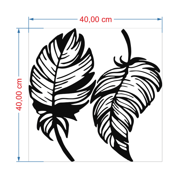 Dekoratif Ayna 2 Yaprak Gümüş Pleksi Ayna DKA-03G 40x40 cm