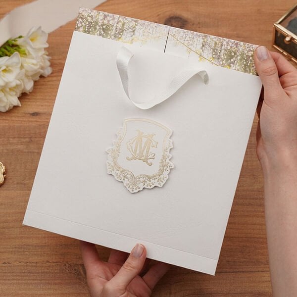 Düğün Davetiyesi Er-505109 | Çantalı Zarflı Karton Mühürlü Kalın Lüks Davetiye