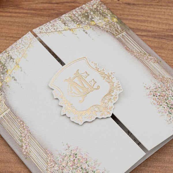 Düğün Davetiyesi Er-505109 | Çantalı Zarflı Karton Mühürlü Kalın Lüks Davetiye