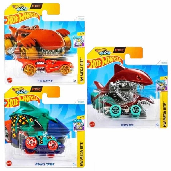 Hot Wheels Let's Rece Netflix HW Mega Bite Shark Bite