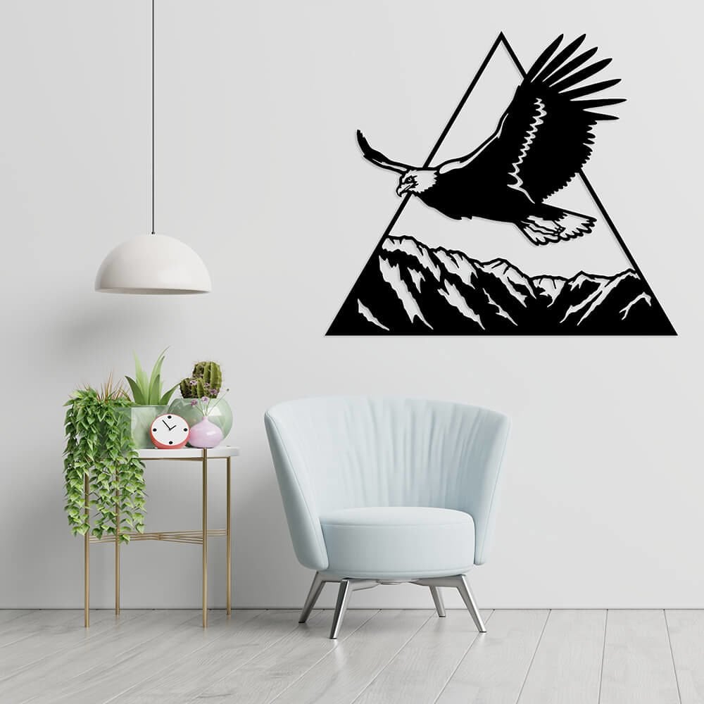 MDF Tablo Dağda Uçan Kartal MDF-5 30x30 cm - 9mm