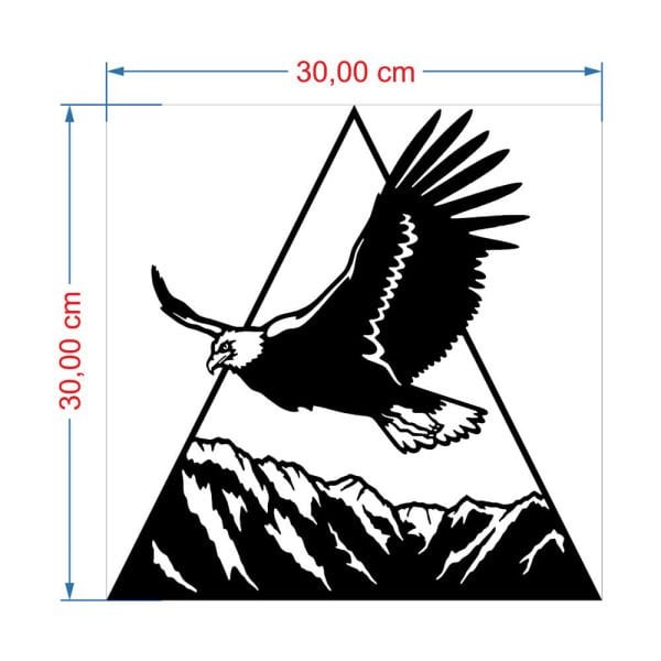 MDF Tablo Dağda Uçan Kartal MDF-5 30x30 cm - 9mm