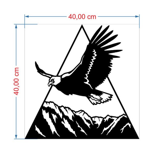 MDF Tablo Dağda Uçan Kartal MDF-5 40x40 cm - 9mm