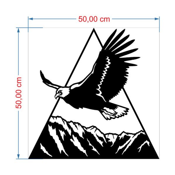 MDF Tablo Dağda Uçan Kartal MDF-5 50x50 cm - 3mm