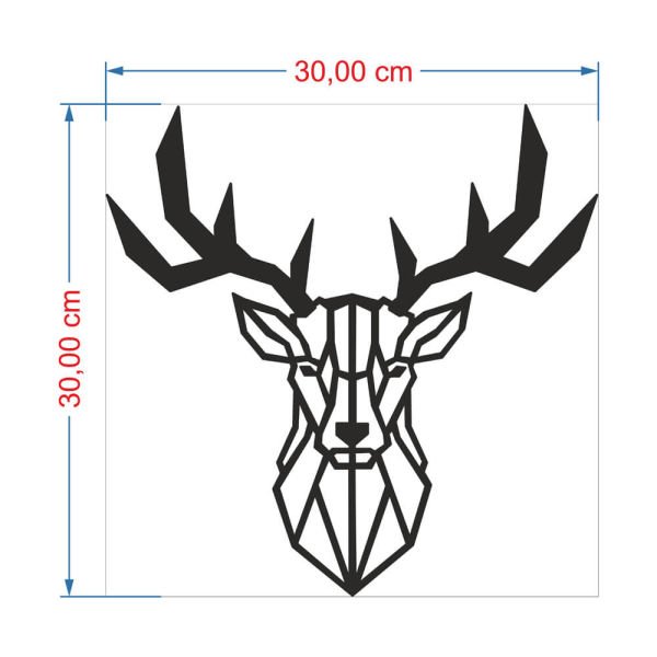 MDF Tablo Dekoratif Geyik Kafası MDF-7 30x30 cm - 3mm