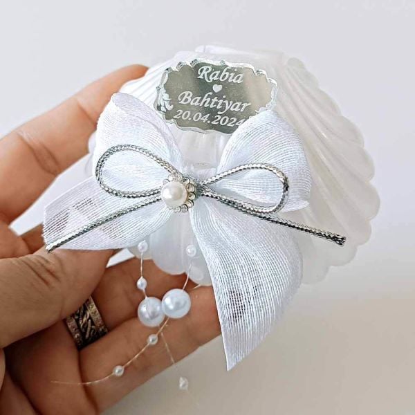 Nikah Şekeri Hediyeliği İstiridye Kutu İçinde İstiridye Mum Nks-213