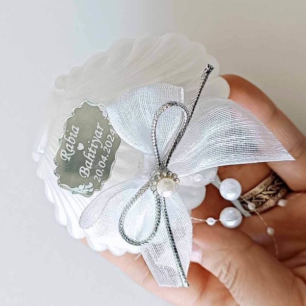 Nikah Şekeri İstiridye Kutu İçinde İstiridye Mum Nks-213