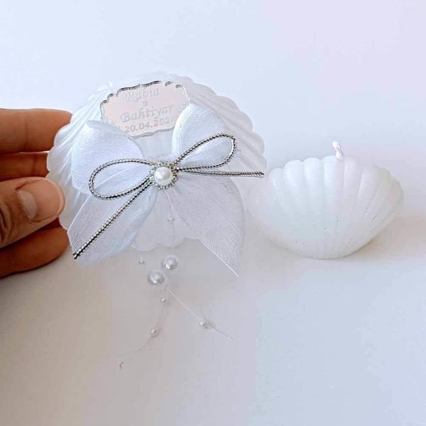 Nikah Şekeri Hediyeliği İstiridye Kutu İçinde İstiridye Mum Nks-213