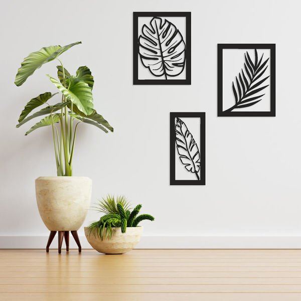 MDF Tablo Dekoratif 3lü Yaprak 1 MDF-9 120x58 cm - 3mm