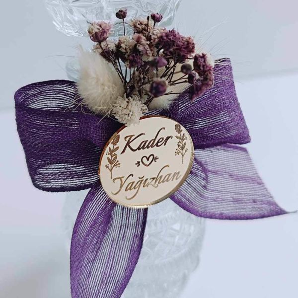 Nikah Şekeri Hediyeliği Motifli Desenli Küre Cam Kolonya Şişesi Nks-226