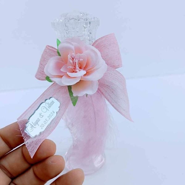 Nikah Şekeri Hediyeliği 100cc Baklava Desenli Plastik Kolonya Şişesi Nks-228