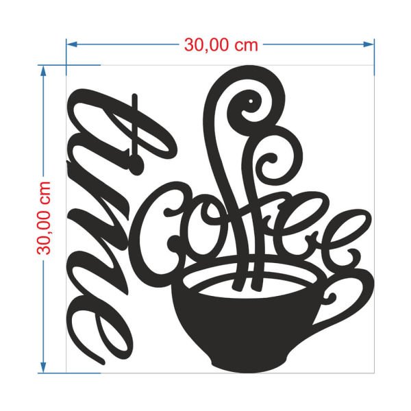 MDF Tablo Dekoratif Coffee Time 1 MDF-10 30x30 cm - 9mm