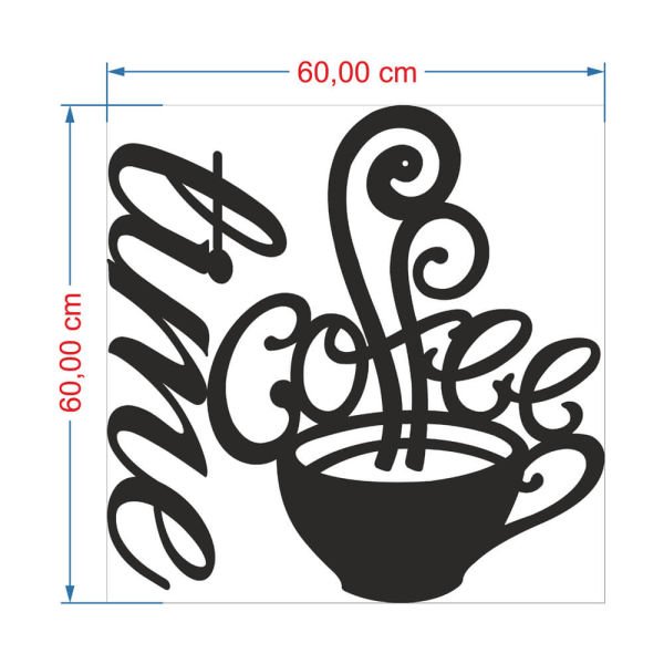 MDF Tablo Dekoratif Coffee Time 1 MDF-10 60x60 cm - 3mm