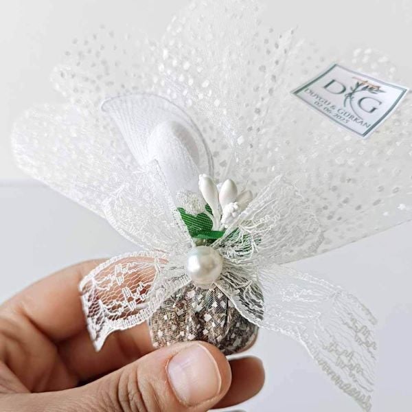 Nikah Şekeri Hediyeliği Tül Lavanta Kesesi Magnet Nks-244