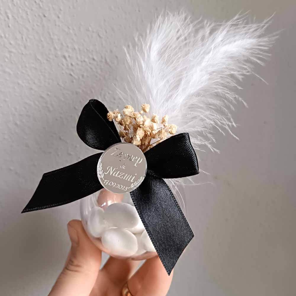 Nikah Şekeri Hediyeliği Şekerli Küre Mika Kutu Nks-247