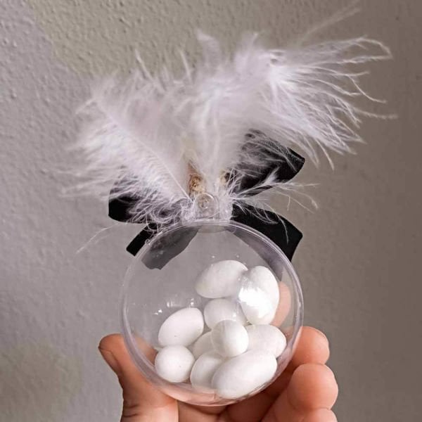 Nikah Şekeri Hediyeliği Şekerli Küre Mika Kutu Nks-247