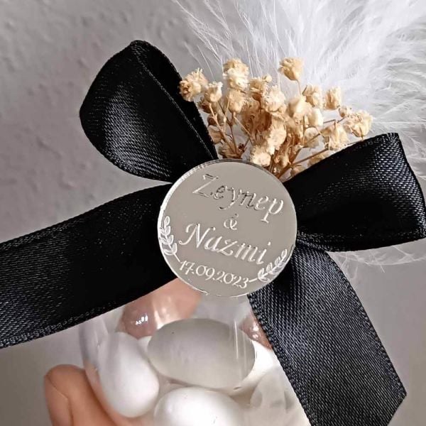 Nikah Şekeri Hediyeliği Şekerli Küre Mika Kutu Nks-247