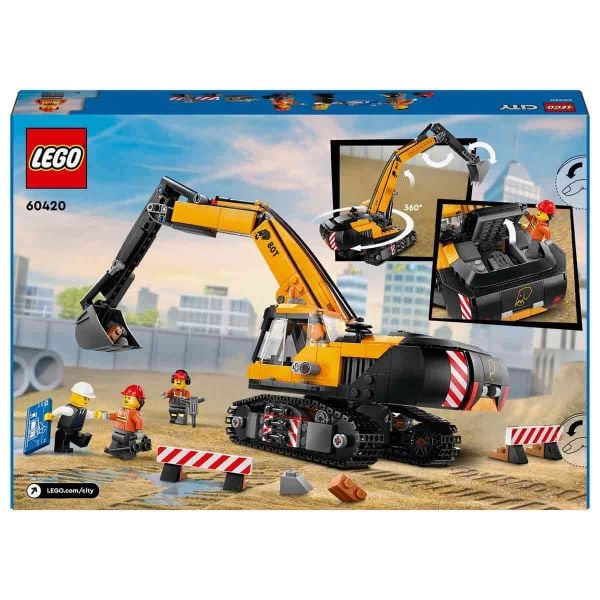 LEGO City Sarı İnşaat Ekskavatörü LCT-60420 Yapım Oyuncak
