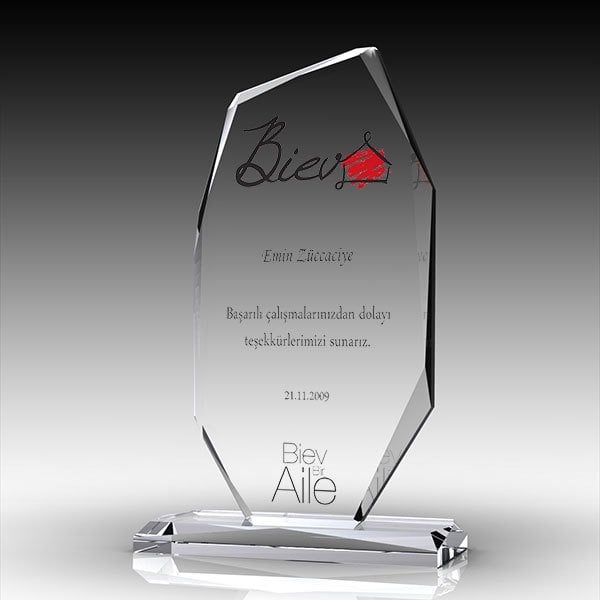 Kristal Plaket Ekt-102 | Cam Plaket Modeli - Mekece