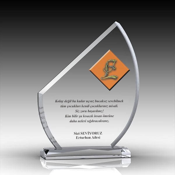 Kristal Plaket Ekt-106 | Cam Plaket Modeli - Mekece