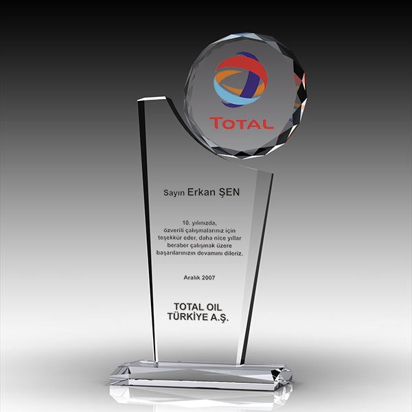 Kristal Plaket Ekt-107 | Cam Plaket Modeli - Mekece