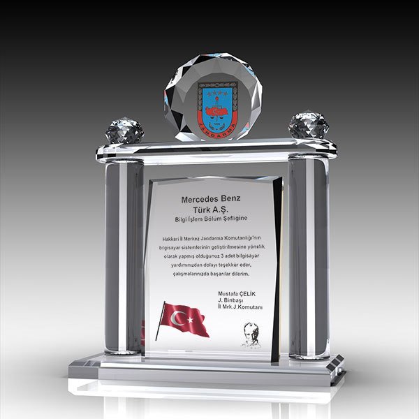 Kristal Plaket Ekt-109 | Cam Plaket Modeli - Mekece