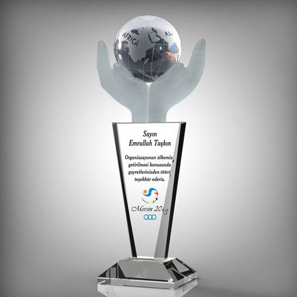 Kristal Plaket Ekt-135 | Dünyalı Cam Plaket Modeli - Mekece