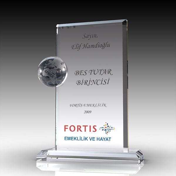 Kristal Plaket Ekt-146 | Cam Plaket Modeli - Mekece