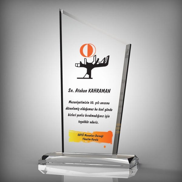 Kristal Plaket Ekt-154 | Cam Plaket Modeli - Mekece
