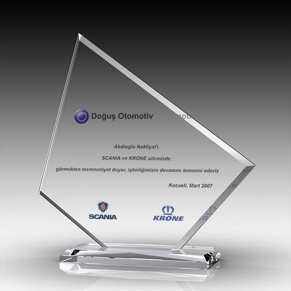 Kristal Plaket Ekt-156 | Cam Plaket Modeli - Mekece