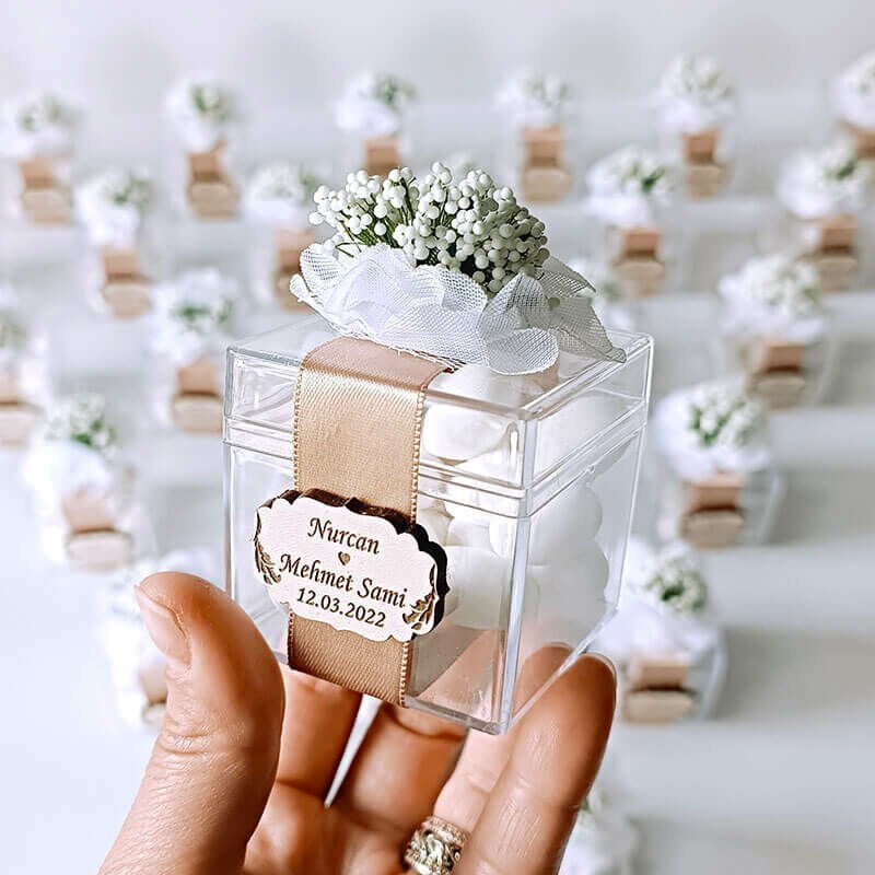 Nikah Şekeri Hediyeliği Badem Şekerli Mika Kutu Nks-121
