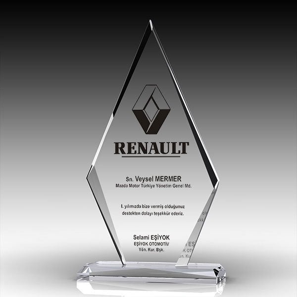 Kristal Plaket Ekt-167 | Cam Plaket Modeli - Mekece