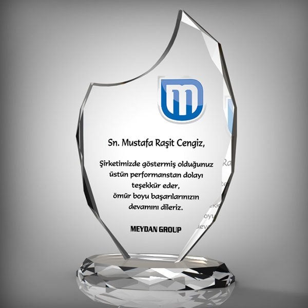 Kristal Plaket Ekt-169 | Cam Plaket Modeli - Mekece