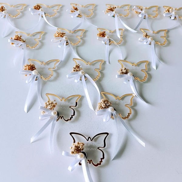 Pleksi Kelebek Magnet Nişan/Nikah Hediyeliği | Nks-126G