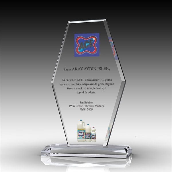 Kristal Plaket Ekt-171 | Cam Plaket Modeli - Mekece
