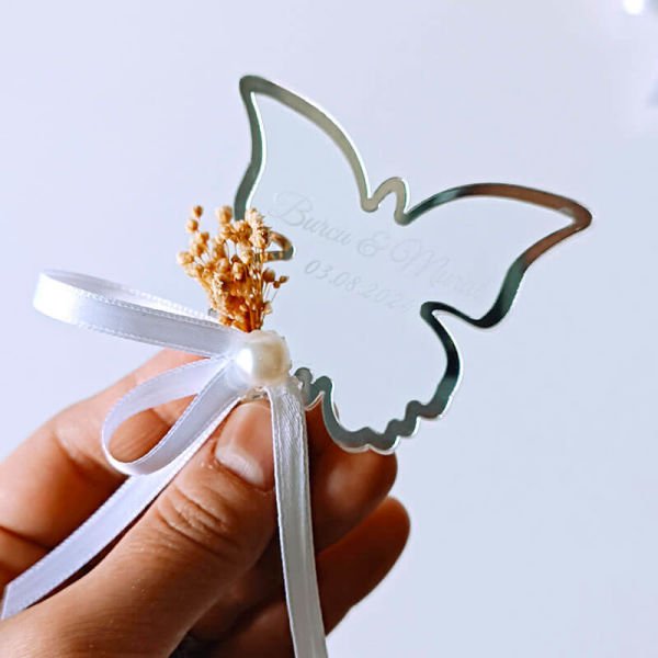 Kelebek Pleksi Magnet Nişan/Nikah Hediyeliği | Nks-126S
