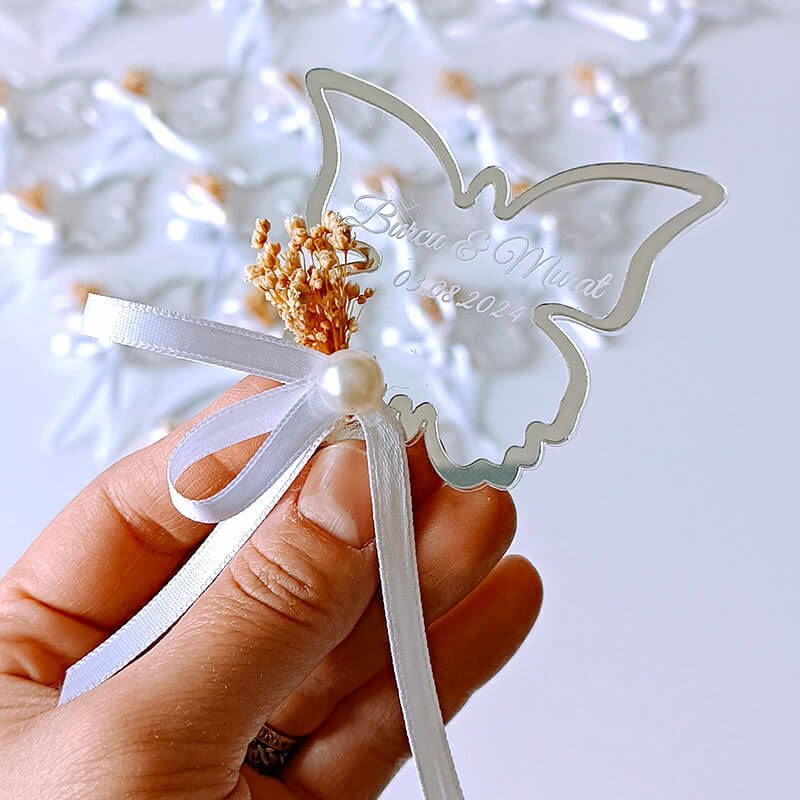 Kelebek Pleksi Magnet Nişan/Nikah Hediyeliği | Nks-126S