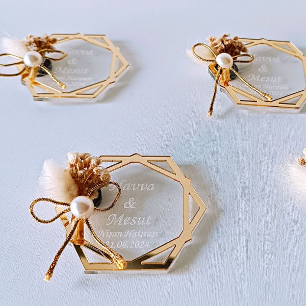 Pleksi Magnet Nişan/Nikah Hediyeliği | Nks-129G