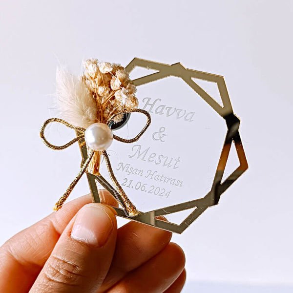 Pleksi Magnet Nişan/Nikah Hediyeliği | Nks-129G