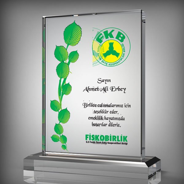 Kristal Plaket Art-08 | Cam Plaket Modeli - Mekece