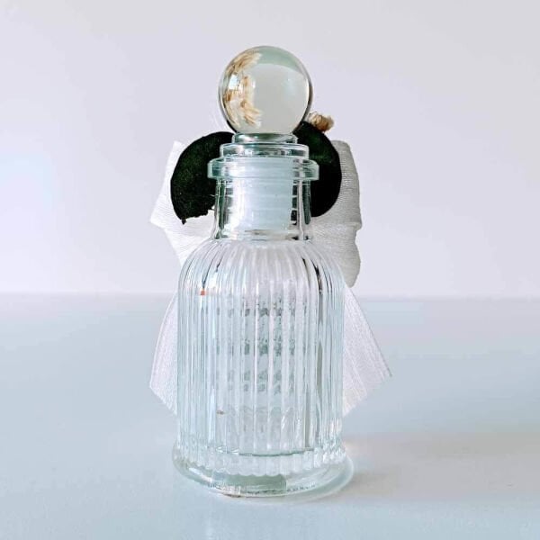 Nikah Şekeri Hediyeliği Kristal Top Kapaklı Silindir Cam Kolonya Şişesi Nks-270e