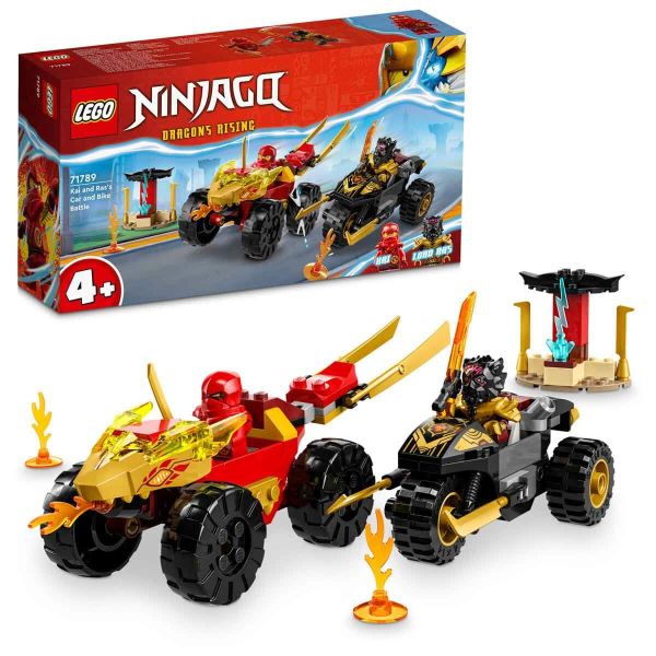 LEGO NINJAGO Kai ve Ras'ın Araba ve Motosiklet Savaşı LNG-71789 Oyuncak Seti