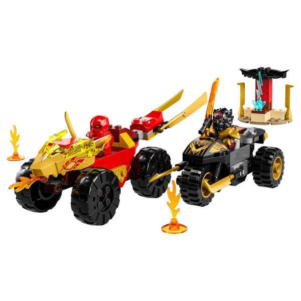 LEGO NINJAGO Kai ve Ras'ın Araba ve Motosiklet Savaşı LNG-71789 Oyuncak Seti