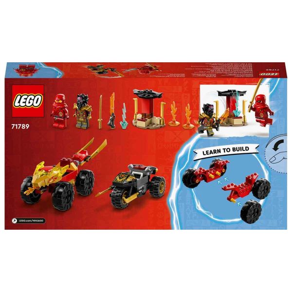 LEGO NINJAGO Kai ve Ras'ın Araba ve Motosiklet Savaşı LNG-71789 Oyuncak Seti