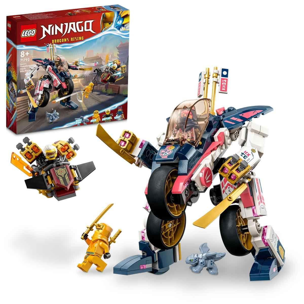 LEGO NINJAGO Sora'nın Dönüşen Robot Motosiklet Yarışçısı LNG-71792 Oyuncak Seti