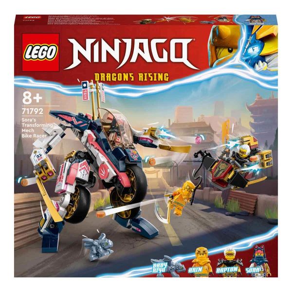 LEGO NINJAGO Sora'nın Dönüşen Robot Motosiklet Yarışçısı LNG-71792 Oyuncak Seti